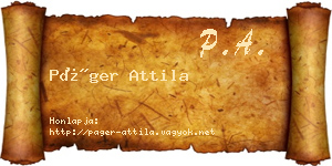 Páger Attila névjegykártya